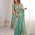Light Green Color Zari Embroidered & Hotfix work Silk blend Saree