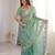 Light Green Color Zari Embroidered & Hotfix work Silk blend Saree