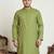 Elegant green color cotton kurta pajama set