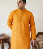 Classic orange color cotton kurta pajama set