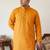 Classic orange color cotton kurta pajama set