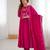 dark pink  silk blend  anarkali dress with huge flair for women's