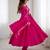 dark pink  silk blend  anarkali dress with huge flair for women's