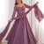 mauve pink  fox blooming georgette anarkali dress with dupatta