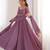 mauve pink  fox blooming georgette anarkali dress with dupatta