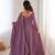 mauve pink  fox blooming georgette anarkali dress with dupatta