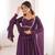 wine  fox blooming georgette anarkali dress with dupatt