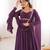 wine  fox blooming georgette anarkali dress with dupatt