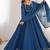teal blue  fox blooming georgette anarkali dress with dupatta