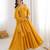 yellow  fox blooming georgette anarkali dress with dupatta
