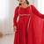 red  fox blooming georgette anarkali dress with dupatta