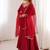 maroon color chanderi silk blend three piece anarkali suit
