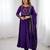 Purple designer heavy pure silk blend  anarkali gown set with beads handwork, for women's