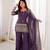 purple silk blend embroidered kurta set with bell bottom pant & dupatta