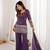 purple silk blend embroidered kurta set with bell bottom pant & dupatta