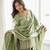 sage green embroidered kurta set with dupatta & patiala pants