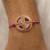  pink geometric beaded designer thread rakhi with roli chawal capsules