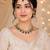 Blue antique-plated agate stone necklace set with earrings & maang tikka