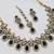 Blue antique-plated agate stone necklace set with earrings & maang tikka
