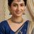 Blue antique-plated agate stone necklace set with earrings & maang tikka