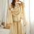 Rakhi special mirror work cream kurta palazzo set with dupatta