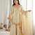 Rakhi special mirror work cream kurta palazzo set with dupatta