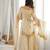 Rakhi special mirror work cream kurta palazzo set with dupatta