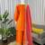 Orange chinon embroidered palazzo set with printed dupatta