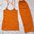 Orange mirror work kurti pant set