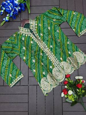 Dark Green Color Embroidery Thread & Sequence Work Simar Silk Blend Lehenga Choli Set 3