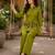 Green cotton blend embroidered tunic and palazzo co-ord set