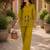Mustard cotton blend embroidered tunic and palazzo co-ord set