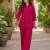 Rani pink  cotton blend embroidered tunic and palazzo co-ord set