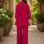 Rani pink  cotton blend embroidered tunic and palazzo co-ord set