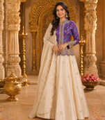 Purple Color Embroidery Thread & sequin Work Simar Silk Blend Lehenga Choli Set
