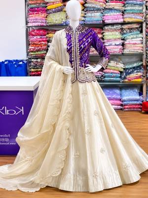 Purple Color Embroidery Thread & sequin Work Simar Silk Blend Lehenga Choli Set 2