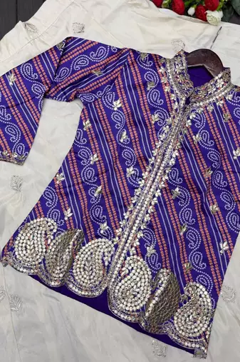 Purple Color Embroidery Thread & sequin Work Simar Silk Blend Lehenga Choli Set