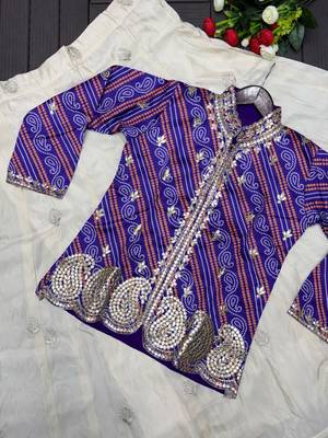 Purple Color Embroidery Thread & sequin Work Simar Silk Blend Lehenga Choli Set 4