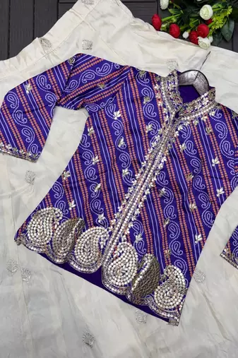 Purple Color Embroidery Thread & sequin Work Simar Silk Blend Lehenga Choli Set