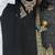 Black embroidered silk blend straight kurta pant set with dupatta