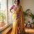 New Soft Silk blend with beautiful print And Real Mirror And diamond Work Saree For Women's