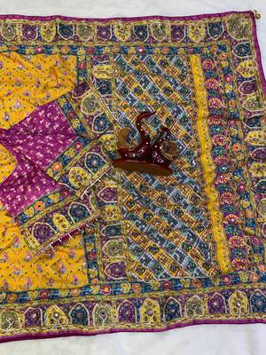 New Soft Silk blend with beautiful print And Real Mirror And diamond Work Saree For Women's 2