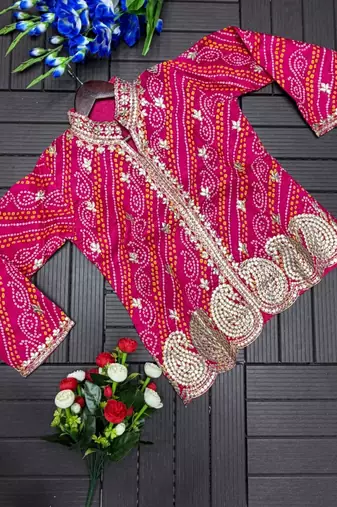 Rani Pink Color Embroidery Thread & sequin Work Simar Silk Blend Lehenga Choli Set