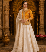 Yellow Color Embroidery Thread & sequin Work Simar Silk Blend Lehenga Choli Set