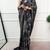 Black Color printed Work Satin Saree