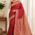 Red Traditional Banarasi Silk Saree With Blouse Piece.