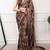 Coffee Color printed Work Satin Saree