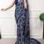Neavy Blue Color printed Work Satin Saree