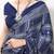 Neavy Blue Color printed Work Satin Saree