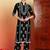 Women black floral embroidered chikankari mandarin collar kurta & palazzo set